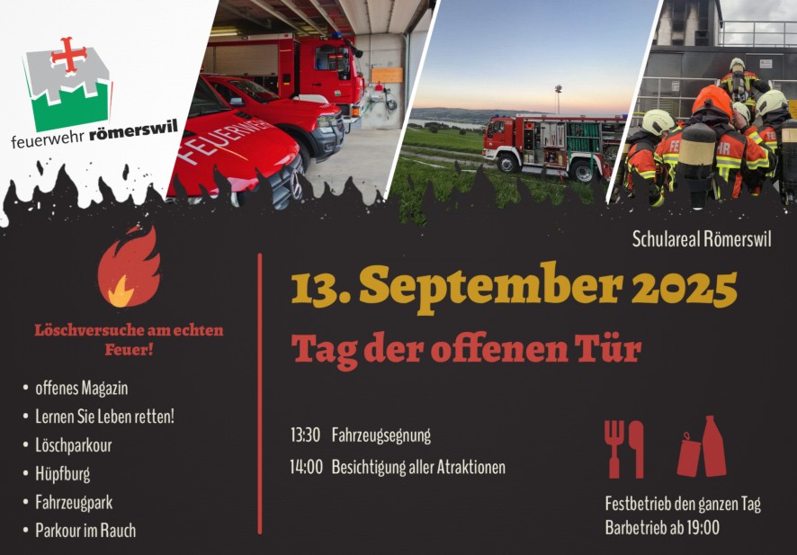 🚒 13.09.2025 Tag der offenen Tür bei der Feuerwehr Römerswil 🚒